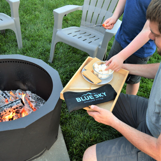 Backyard Firepit Family Fun with Blue Sky Outdoor Living!